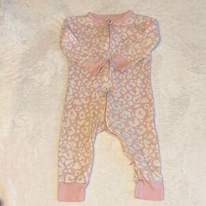 (3 for $10) old navy Pink Leopard-Print Zip Front Kids One-Piece